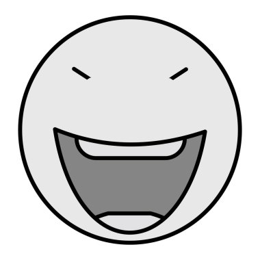 Komik Emoji Vektör Kabartma Simgesi Tasarımı 