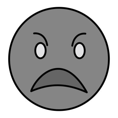  Kızgın Emoji Vektör Kabartma Simgesi Tasarımı 