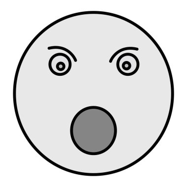 Şaşırmış Emoji Vektör Sembol Tasarımı 