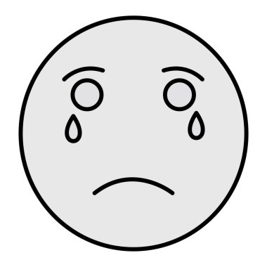 Ağlayan Emoji Vektör Kabartma Simgesi Tasarımı 