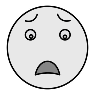 Sıkıcı Emoji Vektör Kabartma Simgesi Tasarımı 