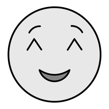 Utangaç Emoji Vektör Kabartma Simgesi Tasarımı 