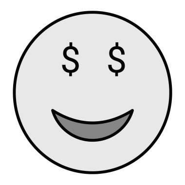 Açgözlülük Emoji Vektör Sembol Tasarımı 