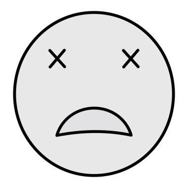 Ölü Emoji Vektör Kabartma Simgesi Tasarımı 