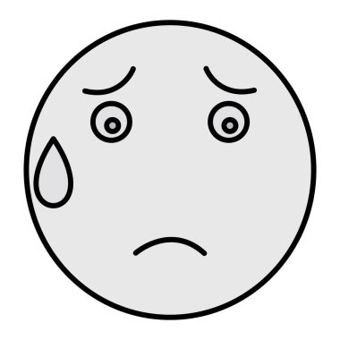 Utanmış Emoji Vektör Kabartma Simgesi Tasarımı  