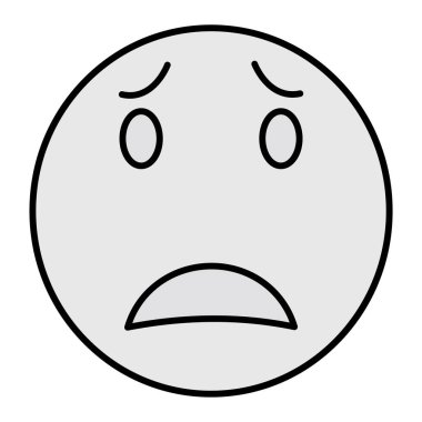 Korku Emoji Vektörü Glyph Simgesi Tasarımı 