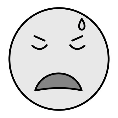 Hayal kırıklığı Emoji Vektör Kabartma Simgesi Tasarımı  