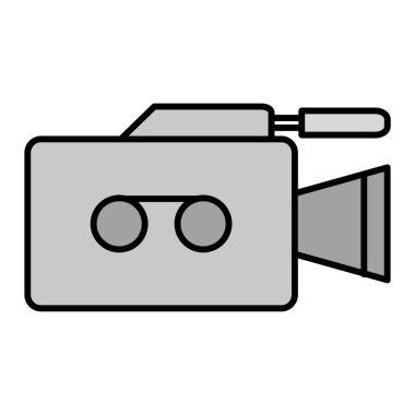 Video kamera simgesi. Web tasarımı için film vektör simgelerinin özet çizimi