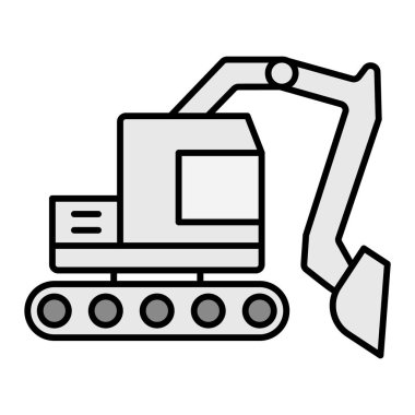 Web ve mobil uygulama tasarımınız için beyaz arkaplanda izole edilmiş kazıcı simgesi vektörü, inşaat logosu konsepti