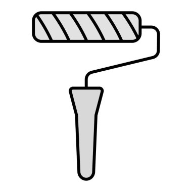 Boya silindiri ikonu. Web için fırça vektör simgelerinin özet çizimi