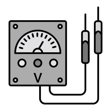 Voltmetre simgesi. çoklu metre vektör çizimi. beyaz arkaplanda izole