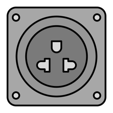 Soket Vektör Şekil Simgesi Tasarımı