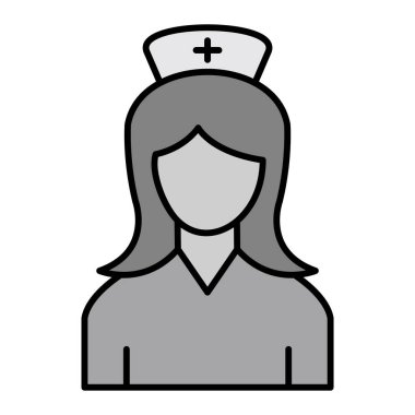 hemşire avatar ikon vektör çizimi