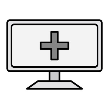 Çevrimiçi Tıbbi Yardım Vektörü Glyph Simgesi Tasarımı