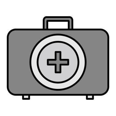 İlk Yardım Kutusu Vektör Kabartma Simgesi Tasarımı
