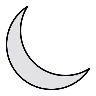 Ay simgesi. Web için hilal vektör simgelerinin özet çizimi