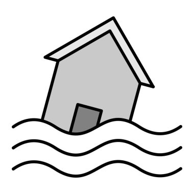 ev, Flood simgesi vektör illüstrasyonu