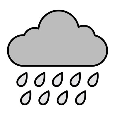 Yağmur. Web simgesi basit illüstrasyon