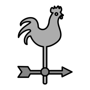 Horoz ikonu vektörü. Çizgi çizimi grafik ve web tasarımı için izole edildi.