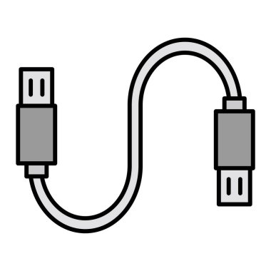 usb kablo simgesi vektör illüstrasyonu