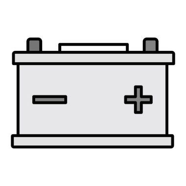 Araba aküsü simgesi. Web için elektrik toplayıcı vektör simgelerinin özet çizimi