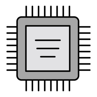 İşlemci. Web simgesi basit illüstrasyon