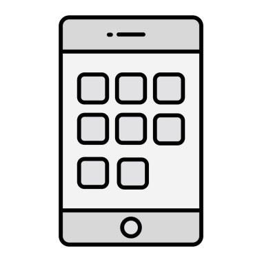 cep telefonu simgesi. Taslak akıllı telefon vektör çizimi sembolü. beyaz arkaplanda izole