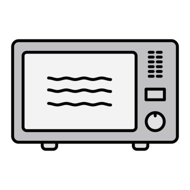 Mikrodalga fırın ikonu. Web için tost makinesi vektör simgelerinin özet çizimi