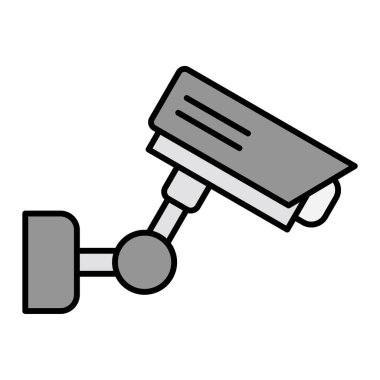 Kapalı devre kamera simgesi. Güvenlik sistemi sembolü. düz tasarım biçimi.