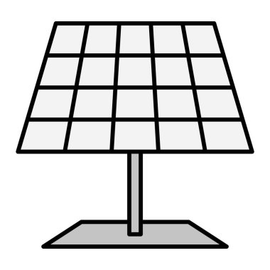 Güneş paneli simgesi. Web için enerji vektör simgelerinin özet çizimi