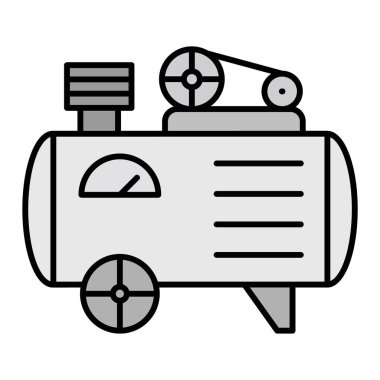 Kompresör Vektörü Şekil Simgesi Tasarımı