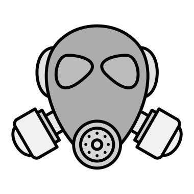 Gaz Maskesi Vektör Kabartma Simgesi Tasarımı