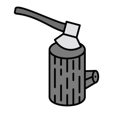 Tahta Kesme Vektörü Kabartma Simgesi Tasarımı