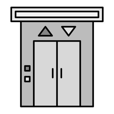 Asansör Vektörü Şekil Simgesi Tasarımı