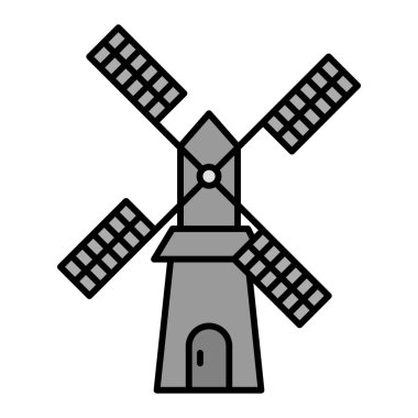 Yel değirmeni ikonu. vektör illüstrasyonu