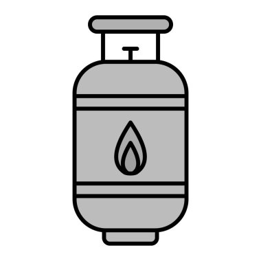  Gaz Silindiri vektör simgesi. Su ısıtıcısı ve gaz konteynırının taslağı. düzenlenebilir vuruş ögesi.