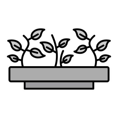 Bitkiler Vektör Kabartma Simgesi Tasarımı 