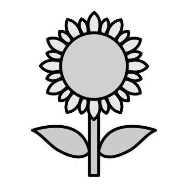Ayçiçeği Vektörü Kabartma Simgesi Tasarımı 