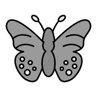 Kelebek Vektör Kabartma Simgesi Tasarımı 
