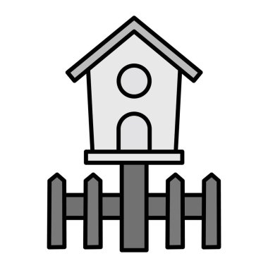 Kuş evi Vektör Kabartma Simgesi Tasarımı 