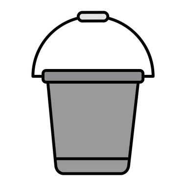 Bucket Vektör Kabartma Simgesi Tasarımı 