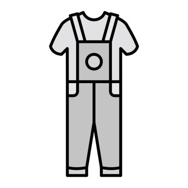 Dungarees Vektör Kabartma Simgesi Tasarımı 