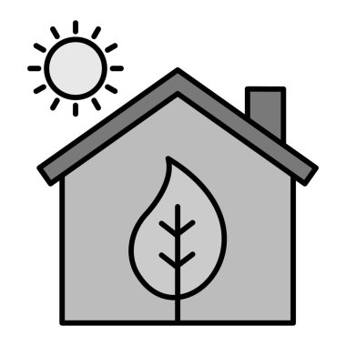 Eko Ev Vektörü Kabartma Simgesi Tasarımı 