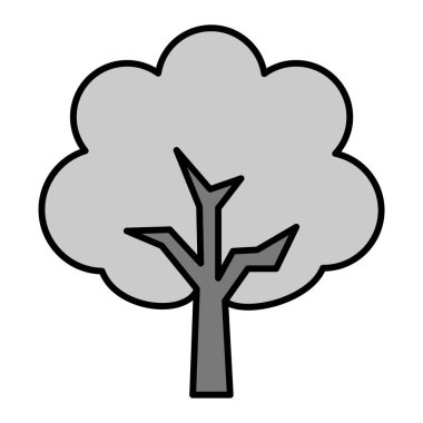 Ağaç Vektörü Şekil Simgesi Tasarımı 