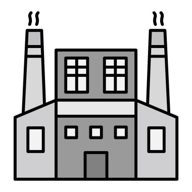 Fabrika Vektörü Şekil Simgesi Tasarımı 