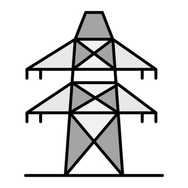 Elektrik Kulesi Vektör Kabartma Simgesi Tasarımı 