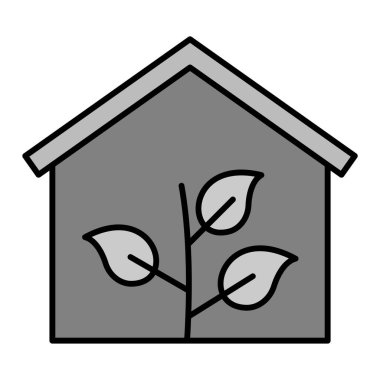 Eko Ev Vektörü Kabartma Simgesi Tasarımı 