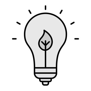 Eko Ampul Vektör Kabartma Simgesi Tasarımı 