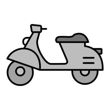 Elektrikli Scooter Vektör Kabartma Simgesi Tasarımı 