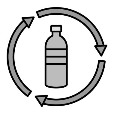 Şişe Geri Dönüşüm Vektörü Kabartma Simgesi Tasarımı 